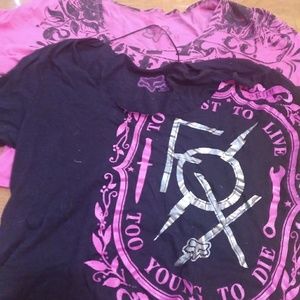 2 fox racing crop tops